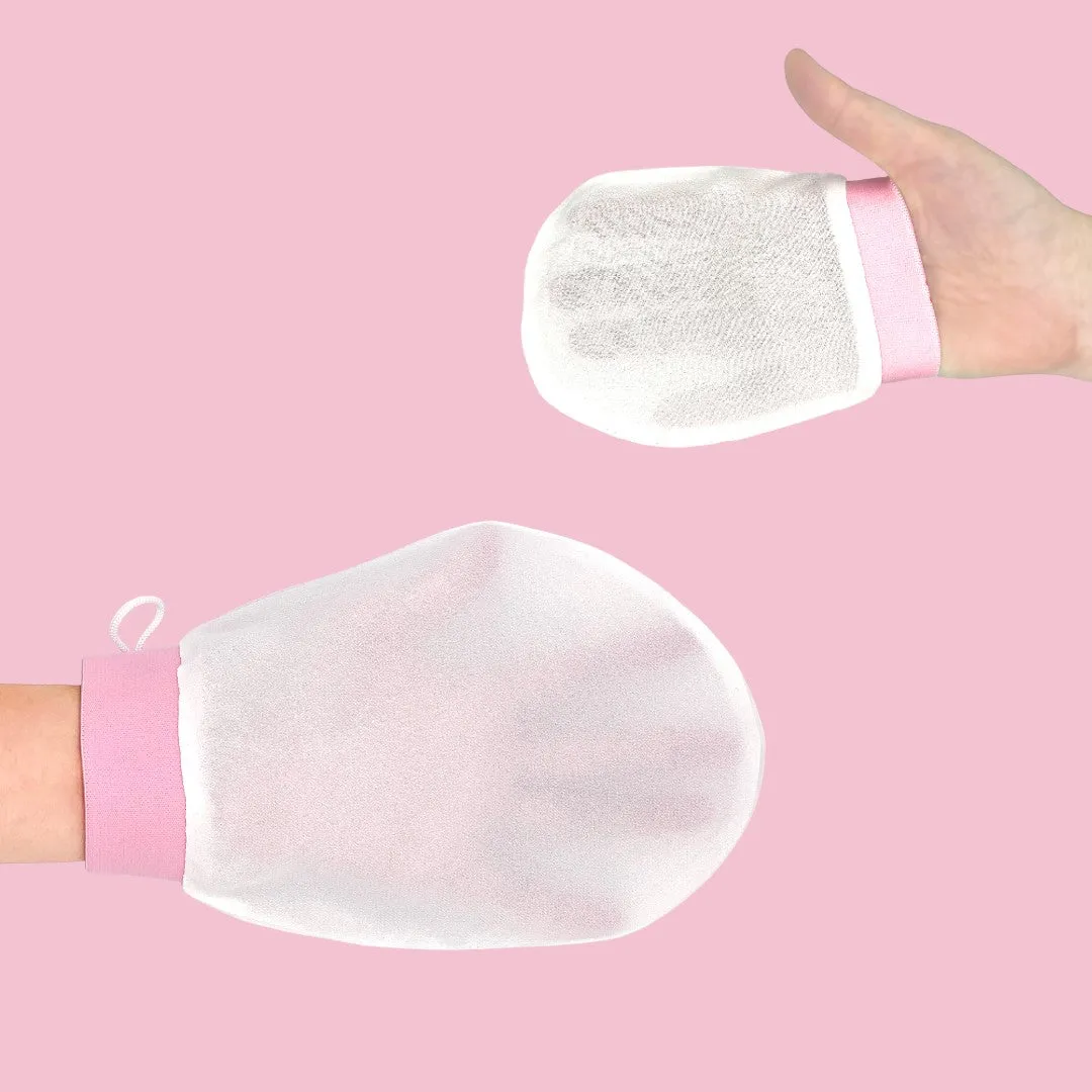 100% Silk Exfoliating Body Glove   Face Mitt. TikTok Famous Silk Exfoliating Mitt NZ