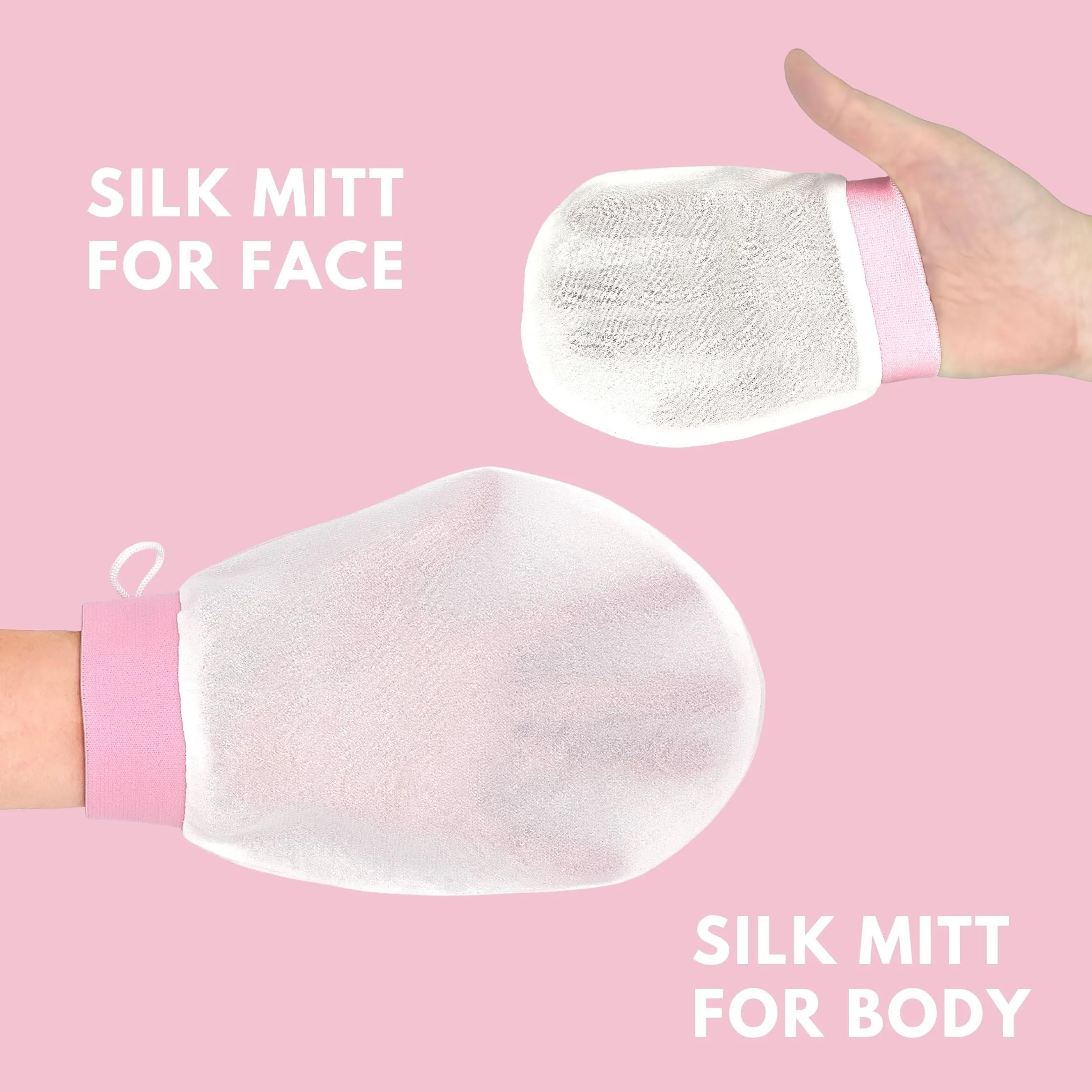 100% Silk Exfoliating Body Glove   Face Mitt. TikTok Famous Silk Exfoliating Mitt NZ