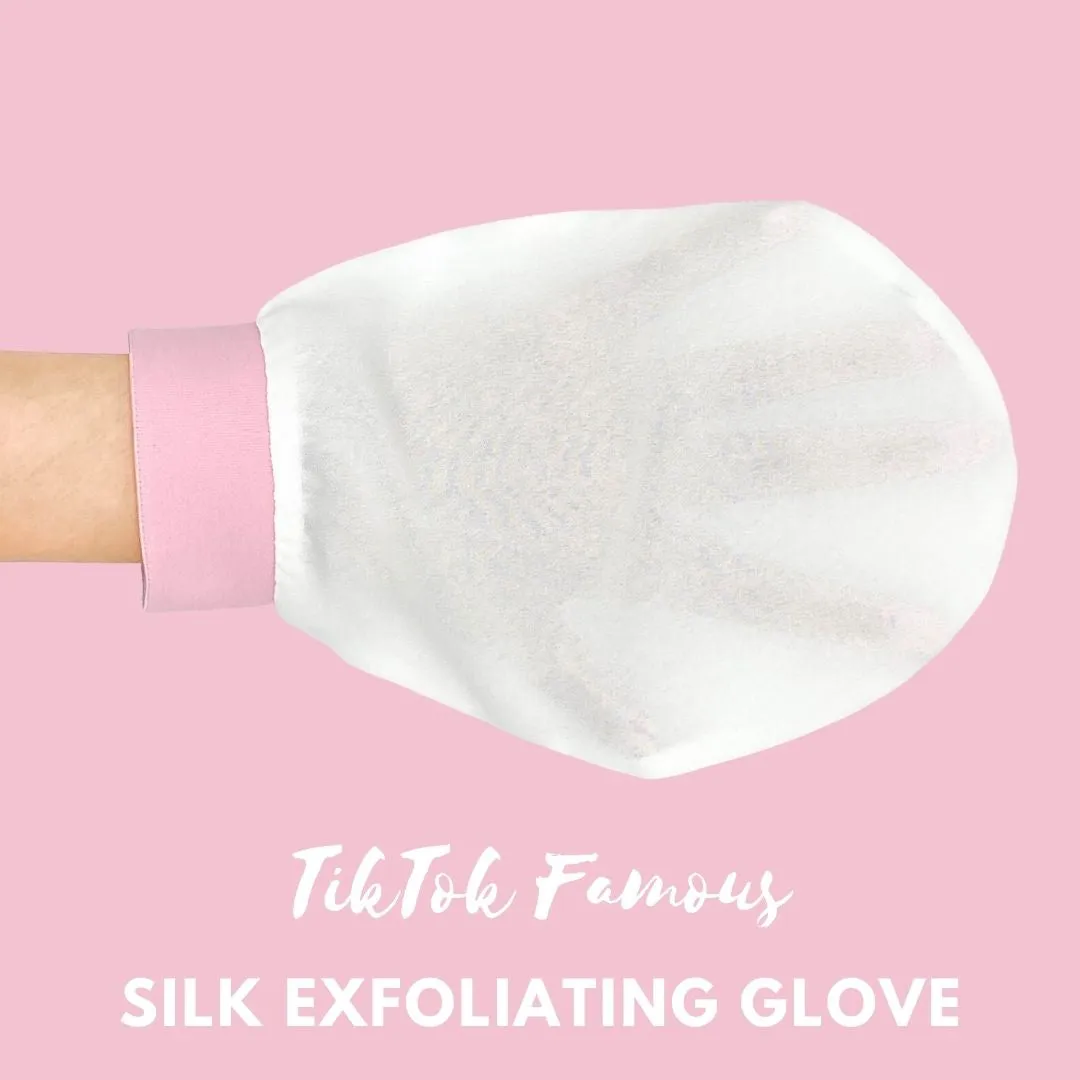 100% Silk Exfoliating Body Glove   Face Mitt. TikTok Famous Silk Exfoliating Mitt NZ