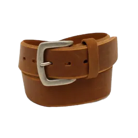 Ariat Men's Beveled Edge Embroidered Logo Brown Leather Belt