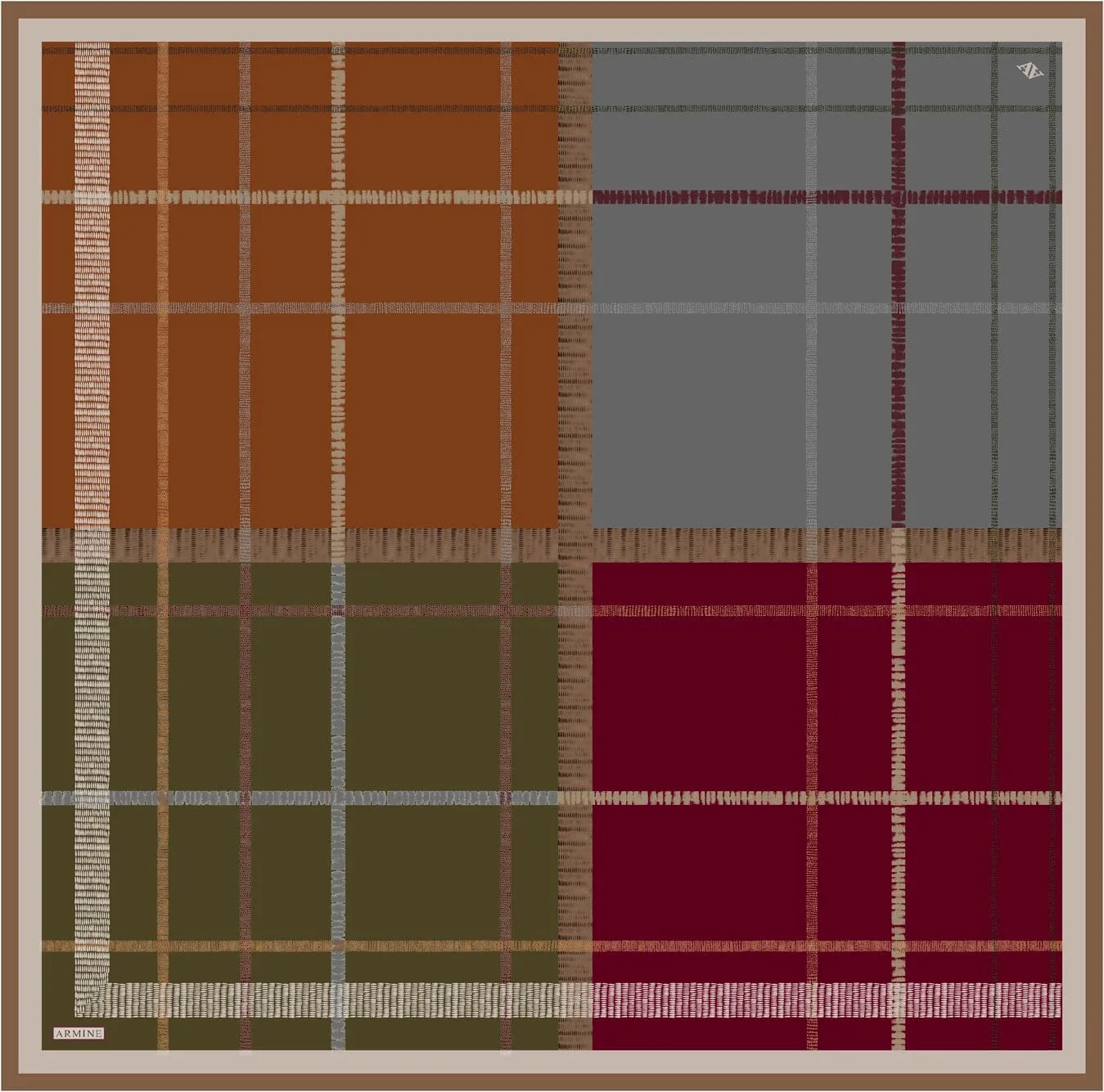 Armine Metro Grid Silk Scarf #7