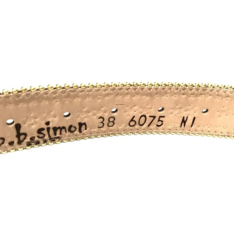 b.b. Simon Royal Blue/Gold/Black Studded Pony Hair Swarovski Crystal Belt