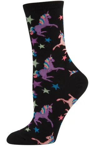 Black Stars and Unicorns Socks (Women's)