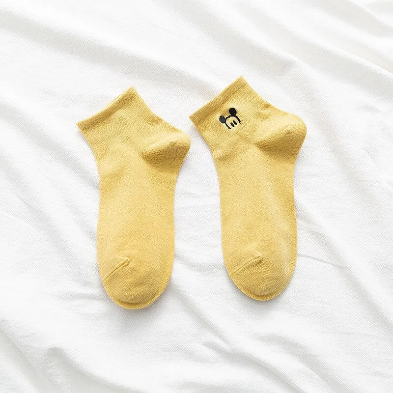 Cartoon Printed Solid Color Socks