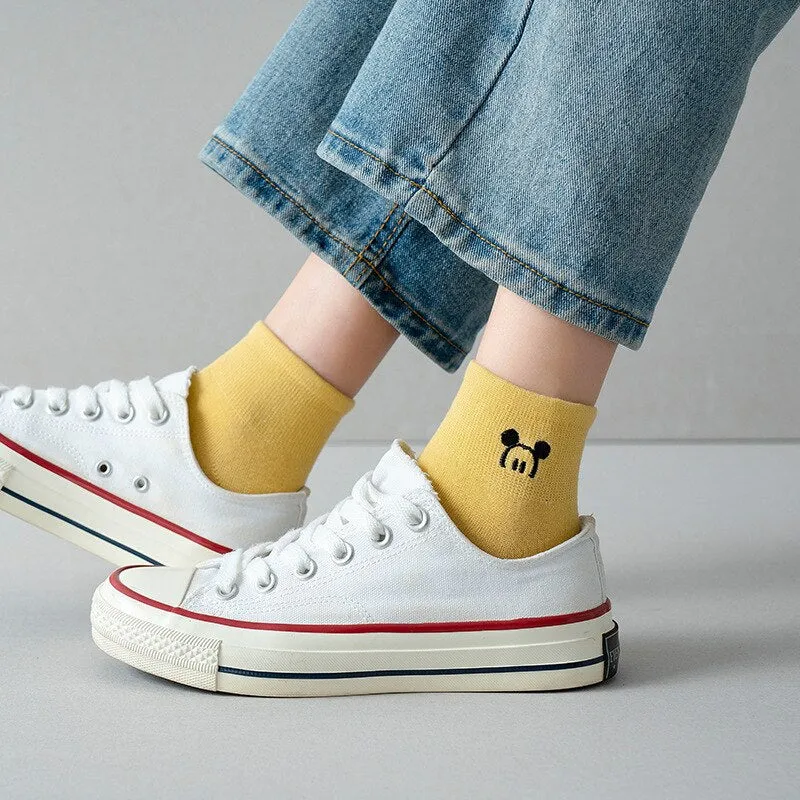 Cartoon Printed Solid Color Socks