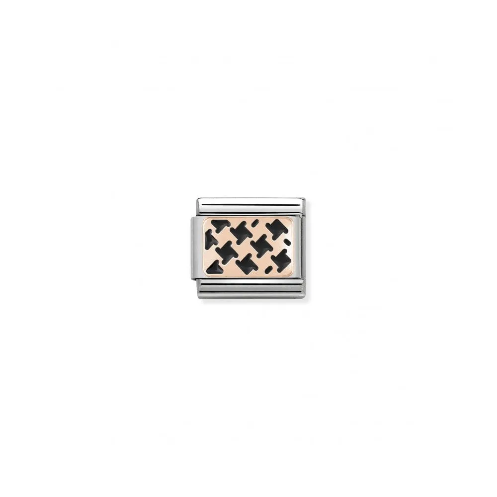 Classic Houndstooth Link - Rose Gold - 430201/01