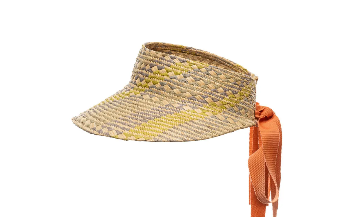 CLEMENTINE PANAMA STRAW VISOR - GREEN