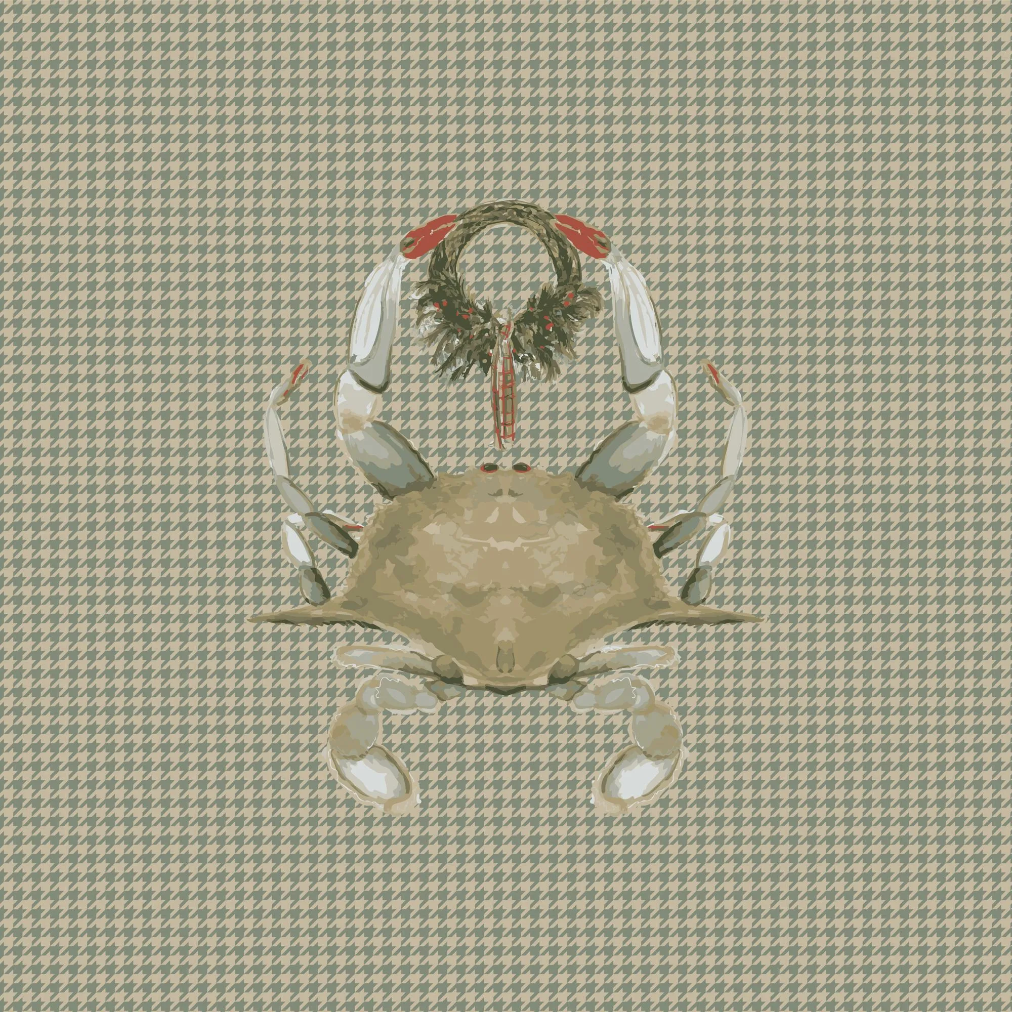 crab main smaller  houndstooth - Throw Pillow 20x20 BZNI