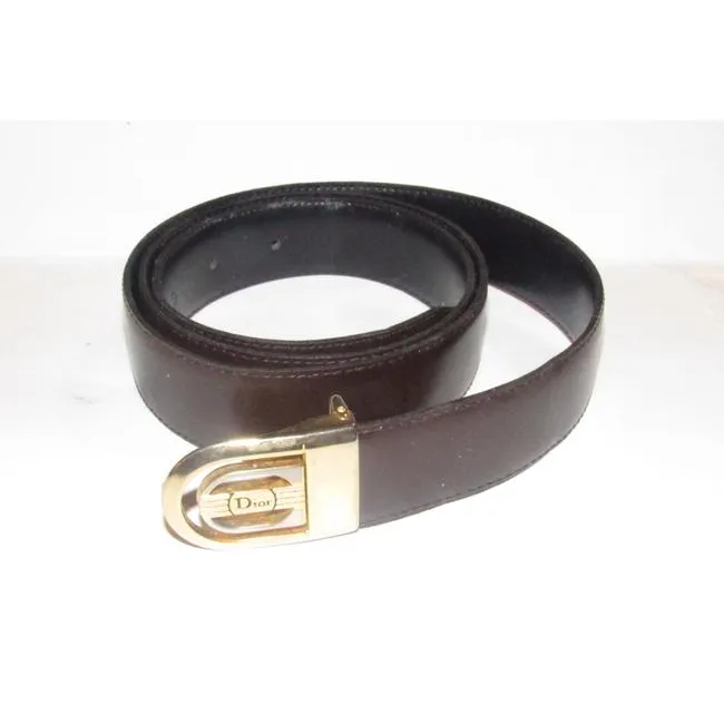 Dior Brownblacktwo Tone Buckle W Reversible Blackbrown Leather W Two Tone Engraved Belt