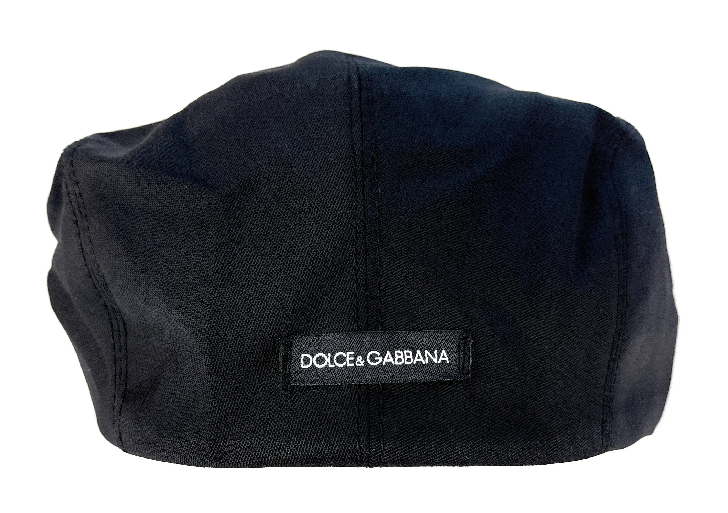 Dolce & Gabbana Men’s Black Linen Flat Cap –  Luxury Headwear