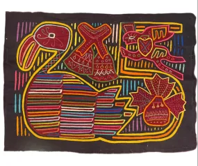 Embroidery, Textile Art, Bird and Other Symbols, Hand Crafted