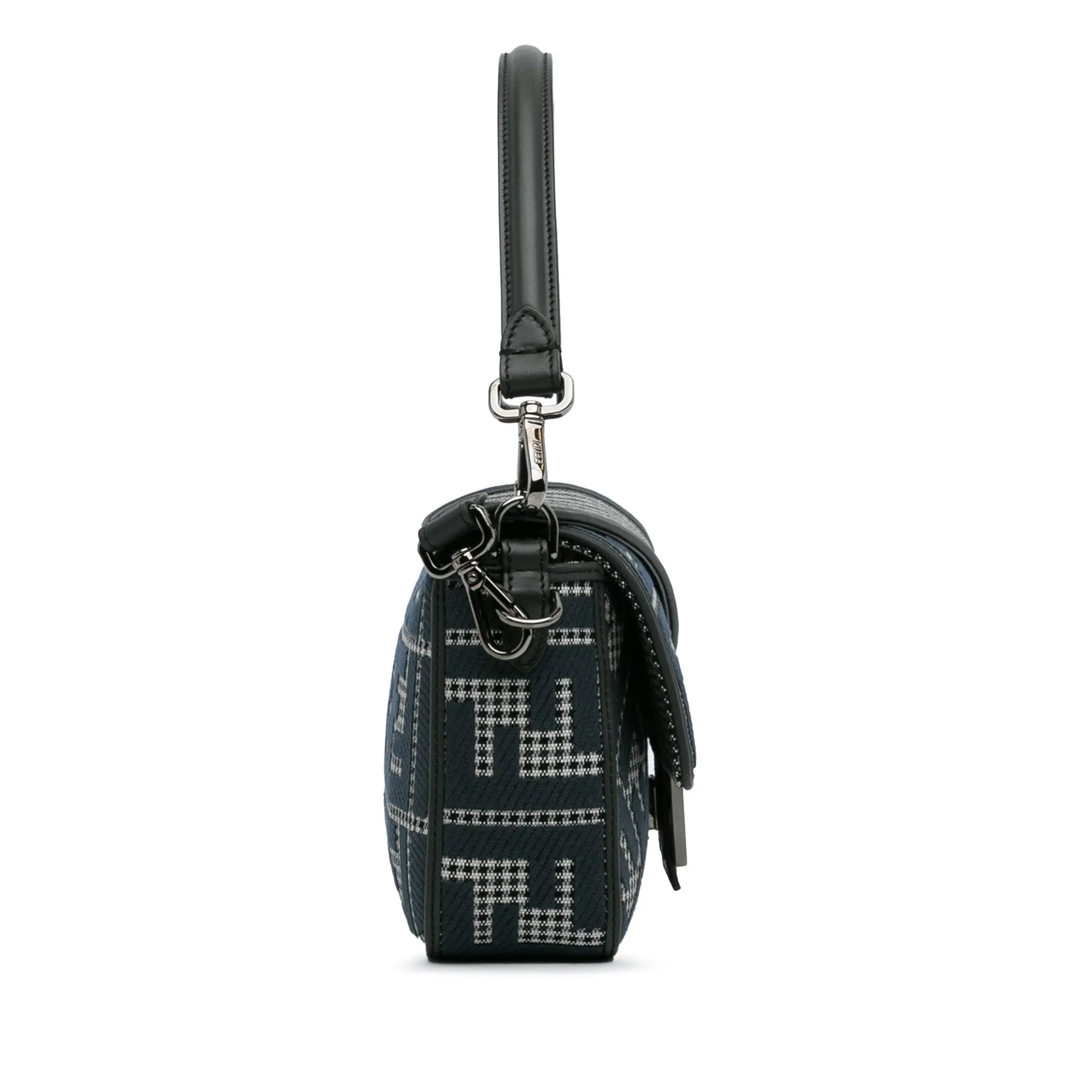 Fendi Baguette Grey Houndstooth Zucca Canvas