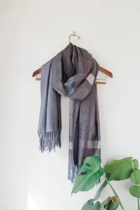 Grey and Tan Cashmere Scarf