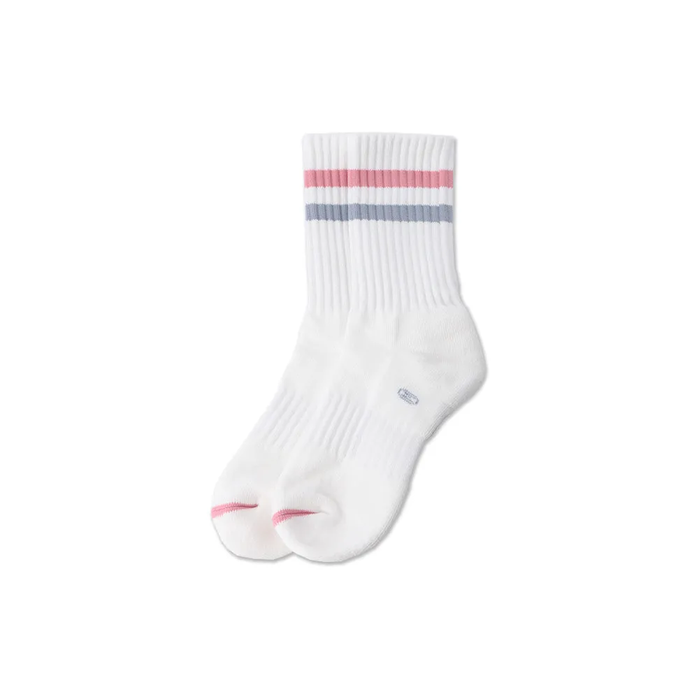 Men's Vintage Stripe Socks - Pink, Gray, & White