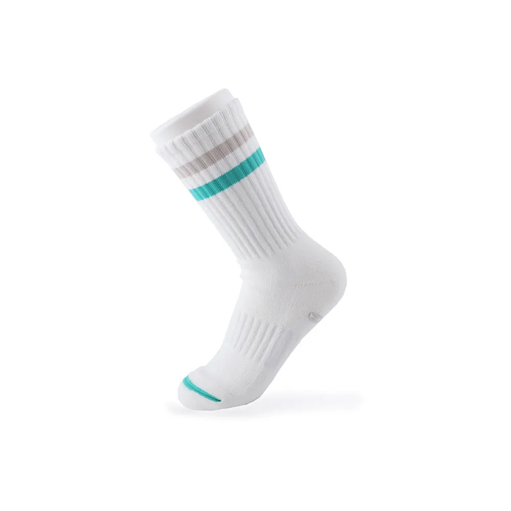 Men's Vintage Stripe Socks - Silver, Mint, & White