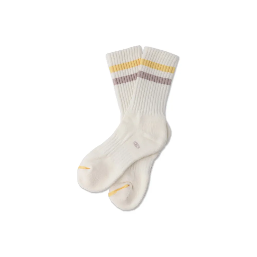 Men's Vintage Stripe Socks - Yellow, Brown, & Cream