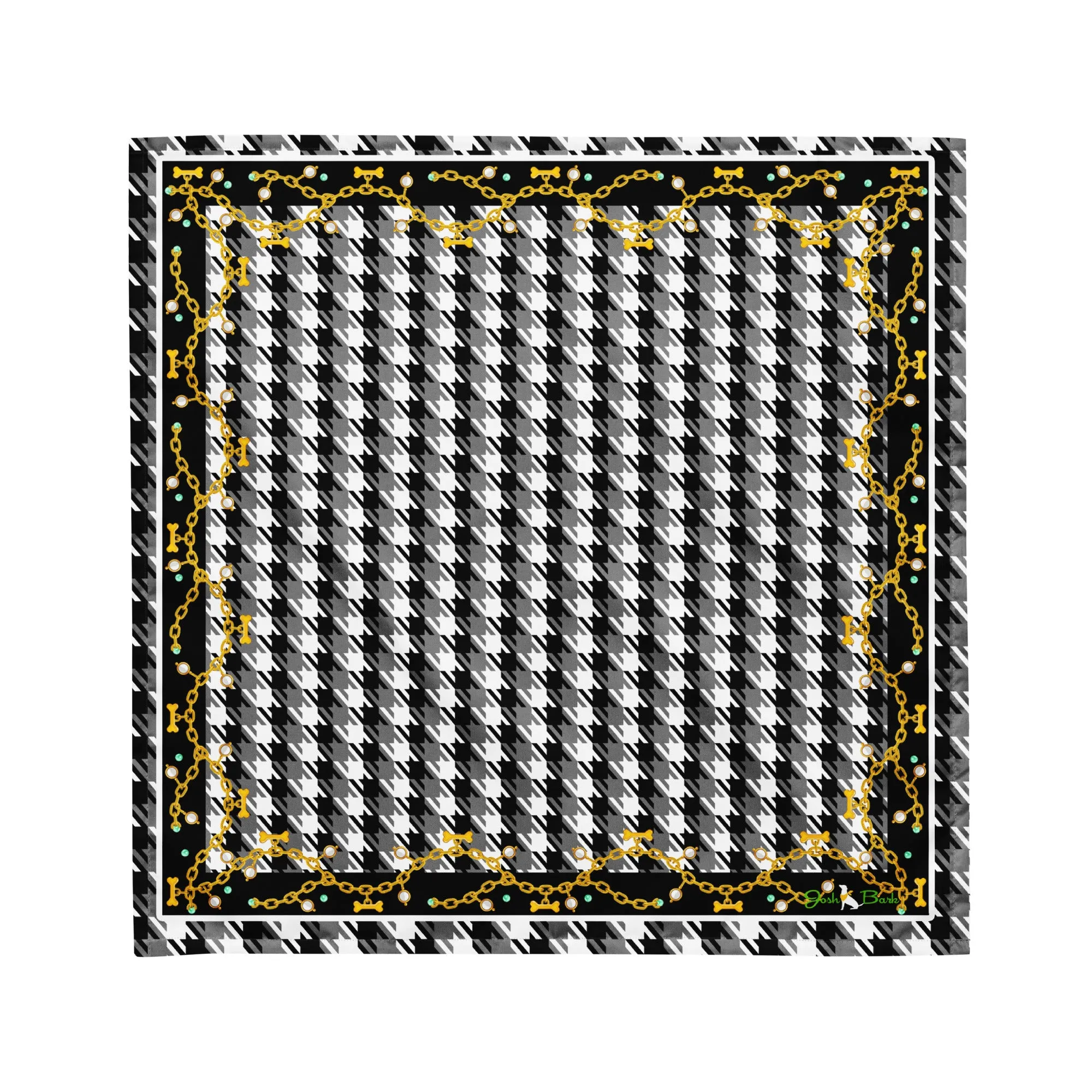 Ms. Coco Houndstooth Dog Bandana Black and White