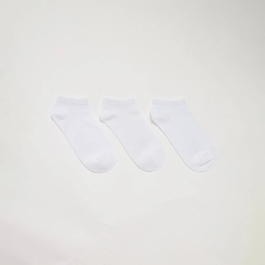 Pack of 3 Plain Color Short Socks