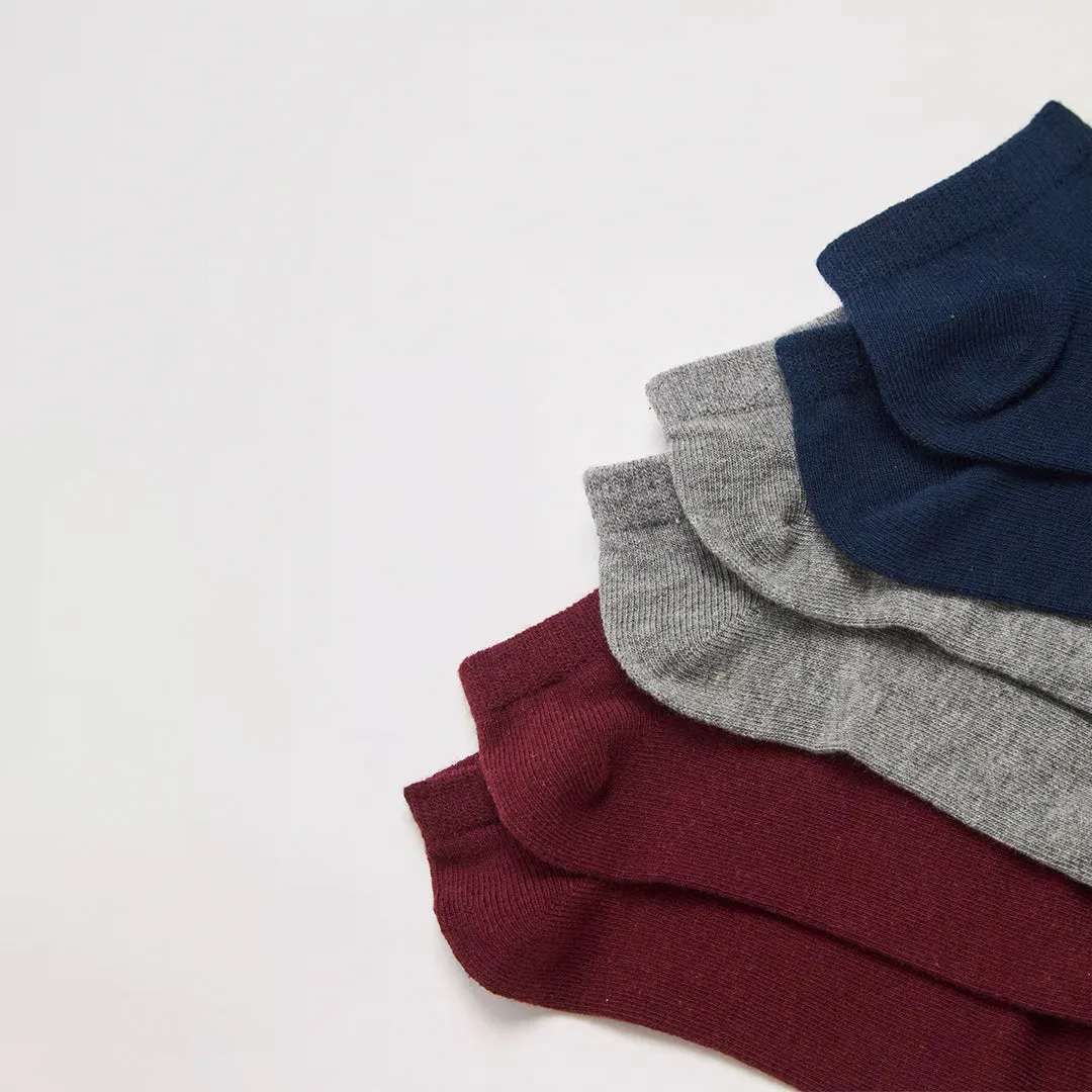 Pack of 3 Plain Color Short Socks