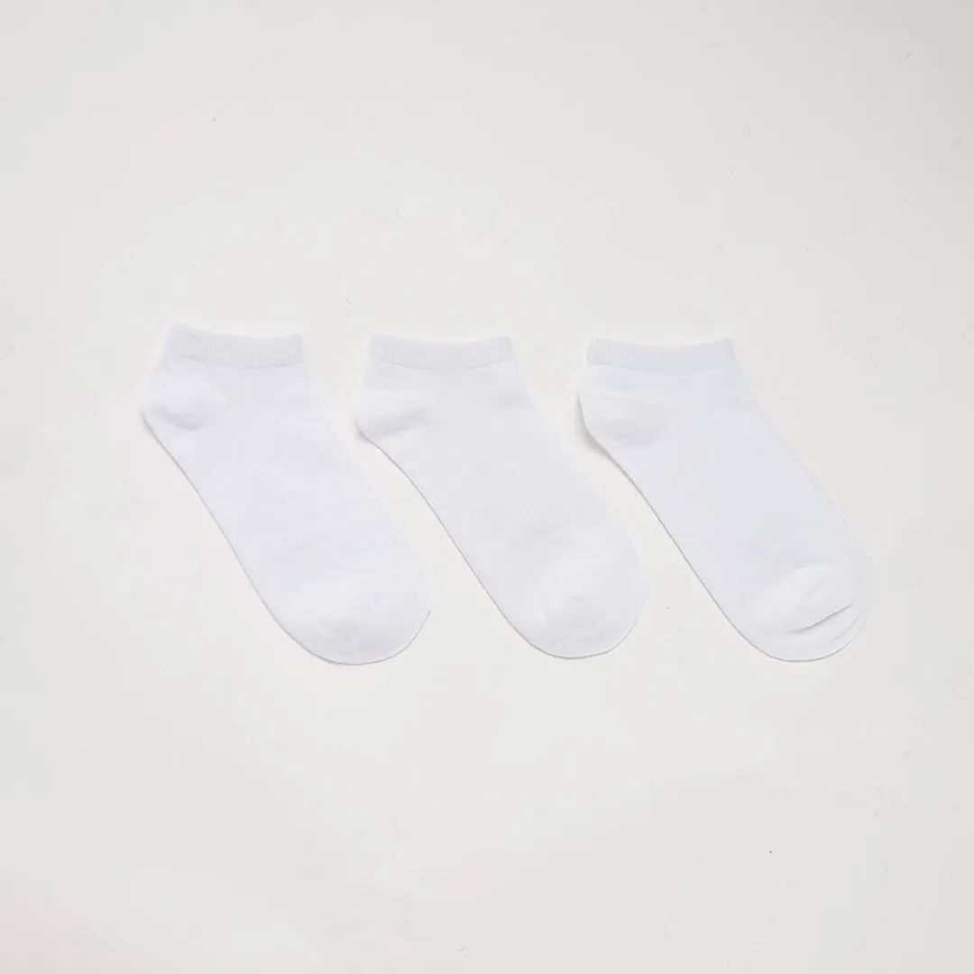 Pack of 3 Plain Color Short Socks