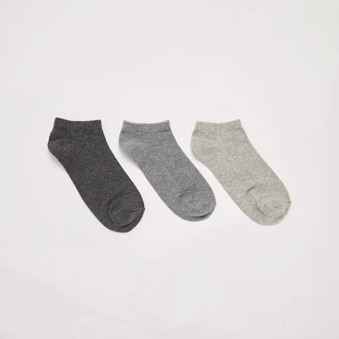 Pack of 3 Plain Color Short Socks
