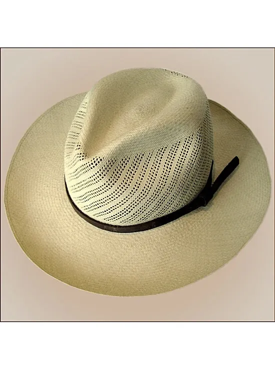 Panama Montecristi Hat - Fretwork Fedora (Grade 17-18)