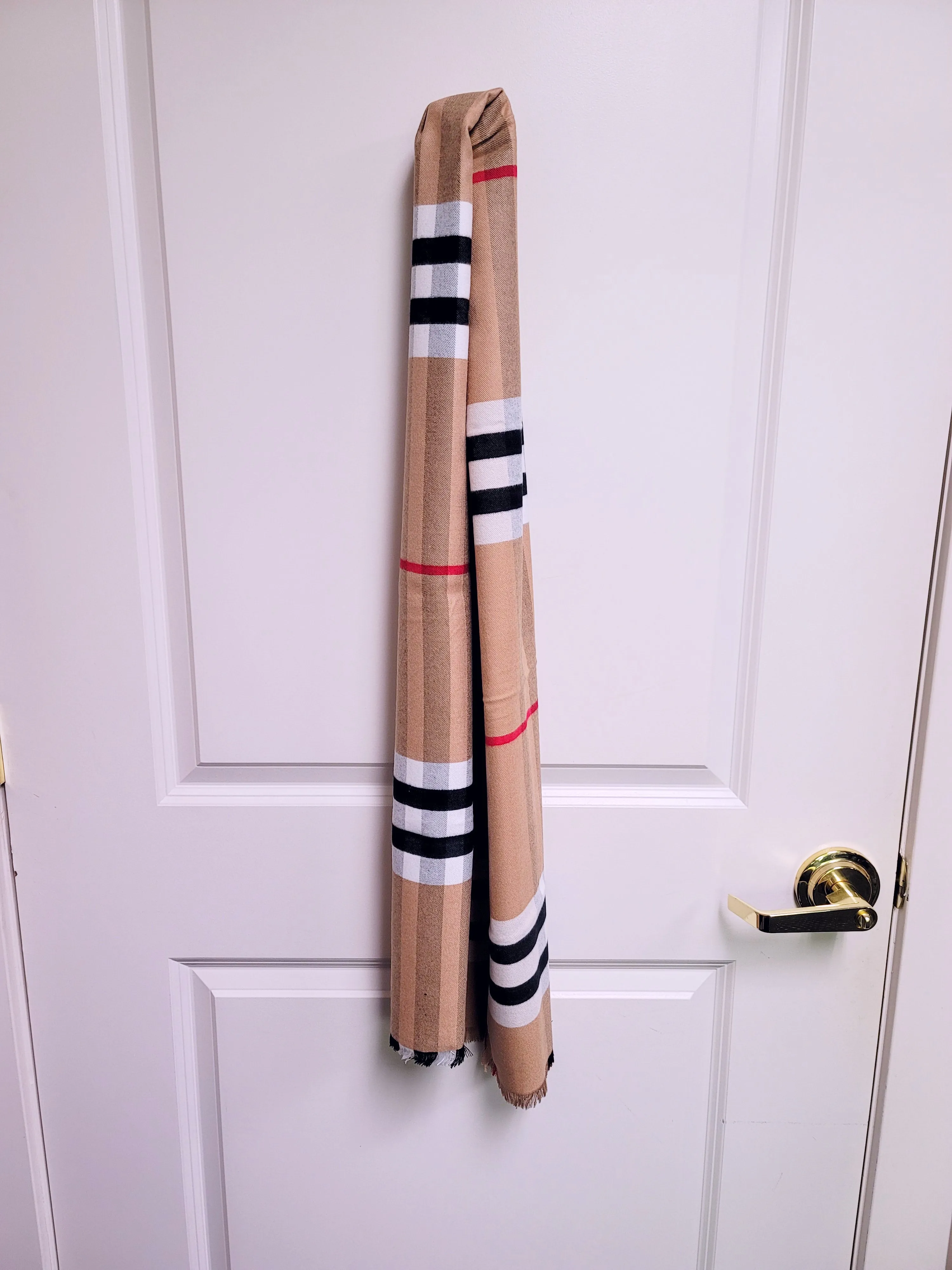 Plaid Camel Scarf