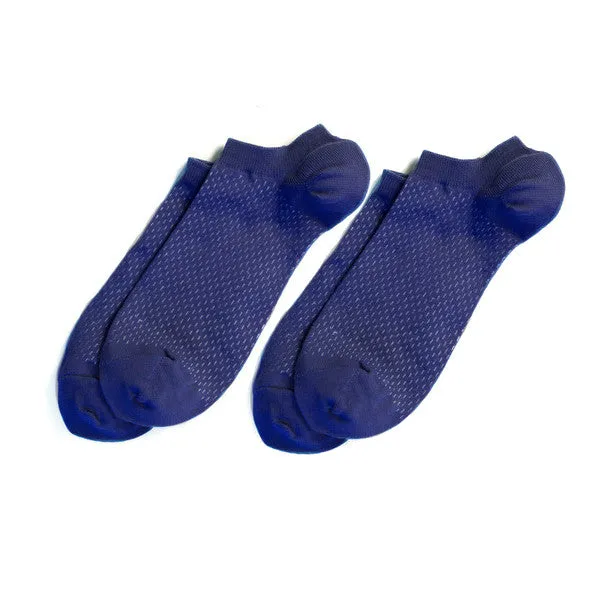 Richer Poorer - Rookie Solid Blue Low Show Socks - 2 pairs