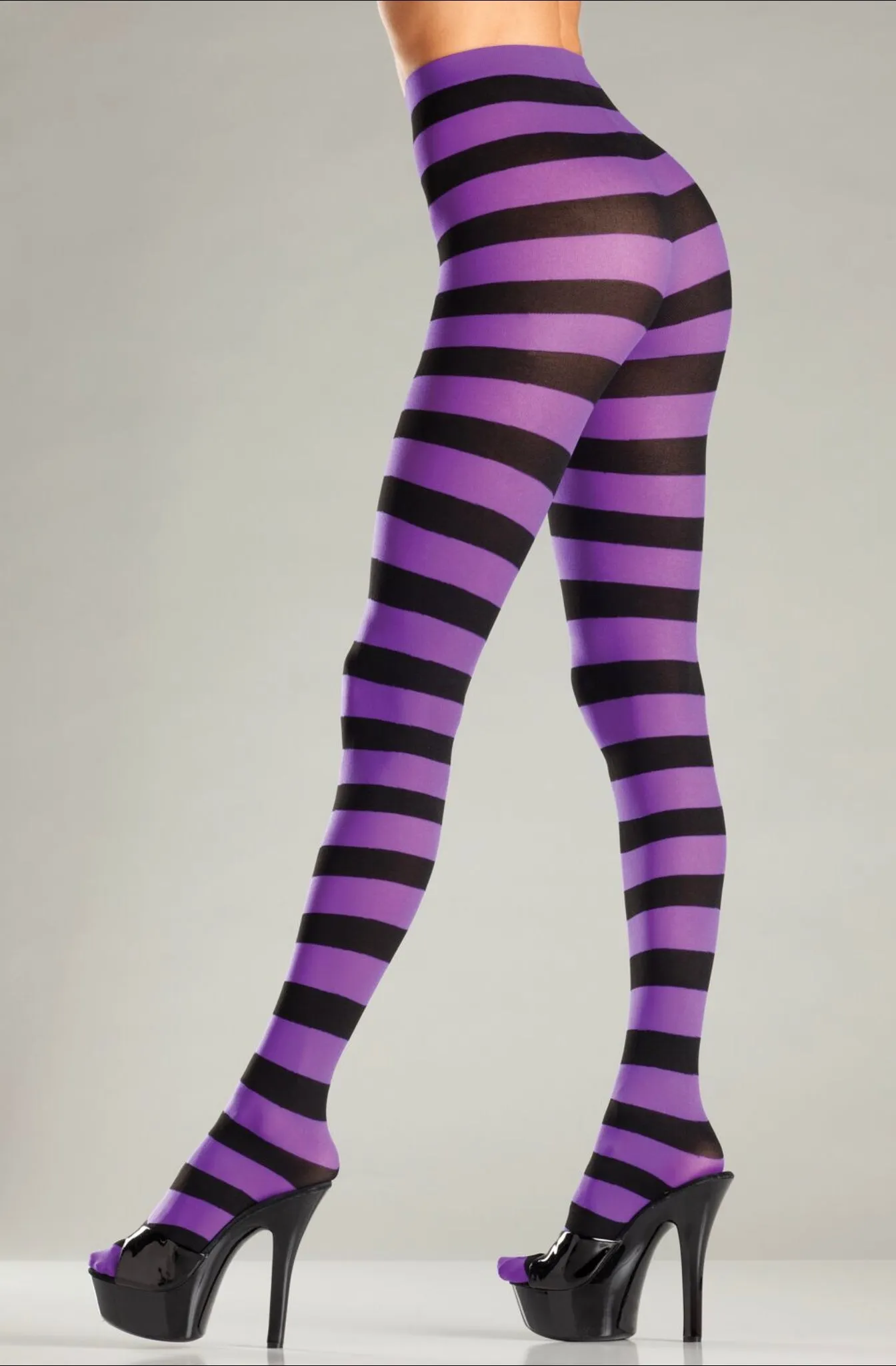 Wide Striped Opaque Pantyhose