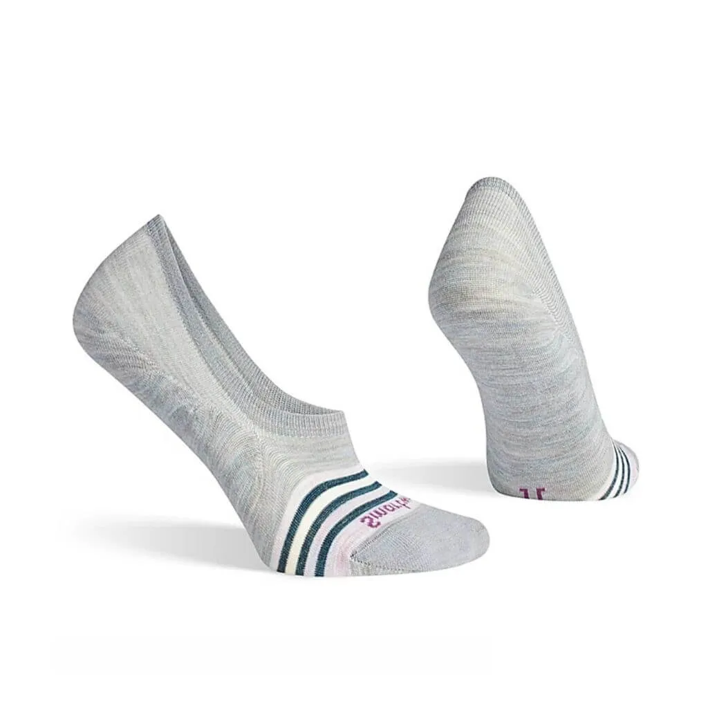 Womens Everyday Striped No Show Socks - Lunar Grey